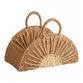Semicircle Apricot and Natural Paper Straw Sunrise Basket
