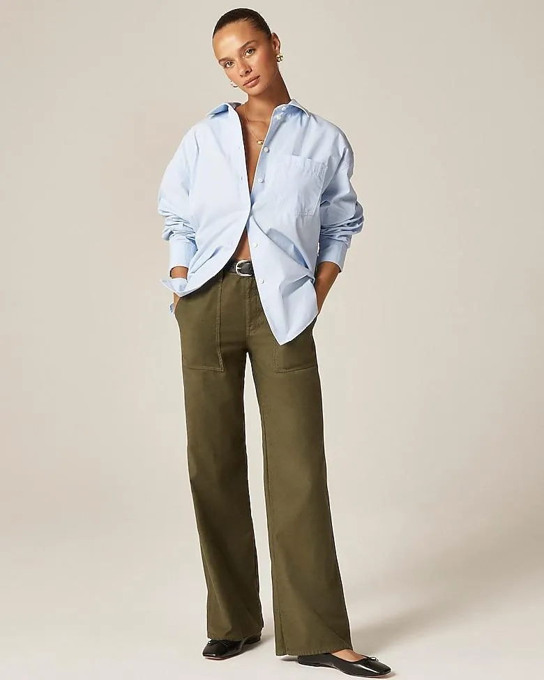 Camp-pocket wide-leg pant