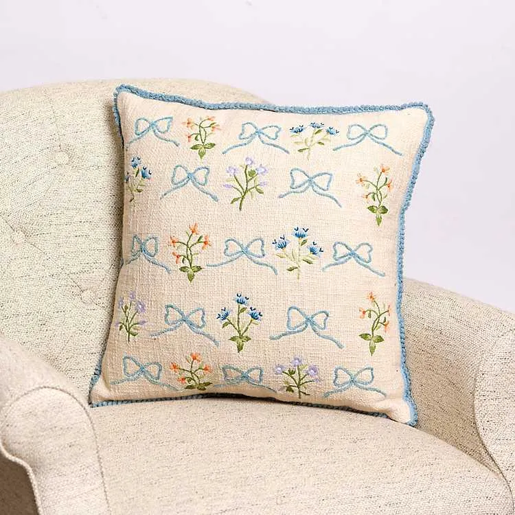 Bows and Bouquets Throw Pillow