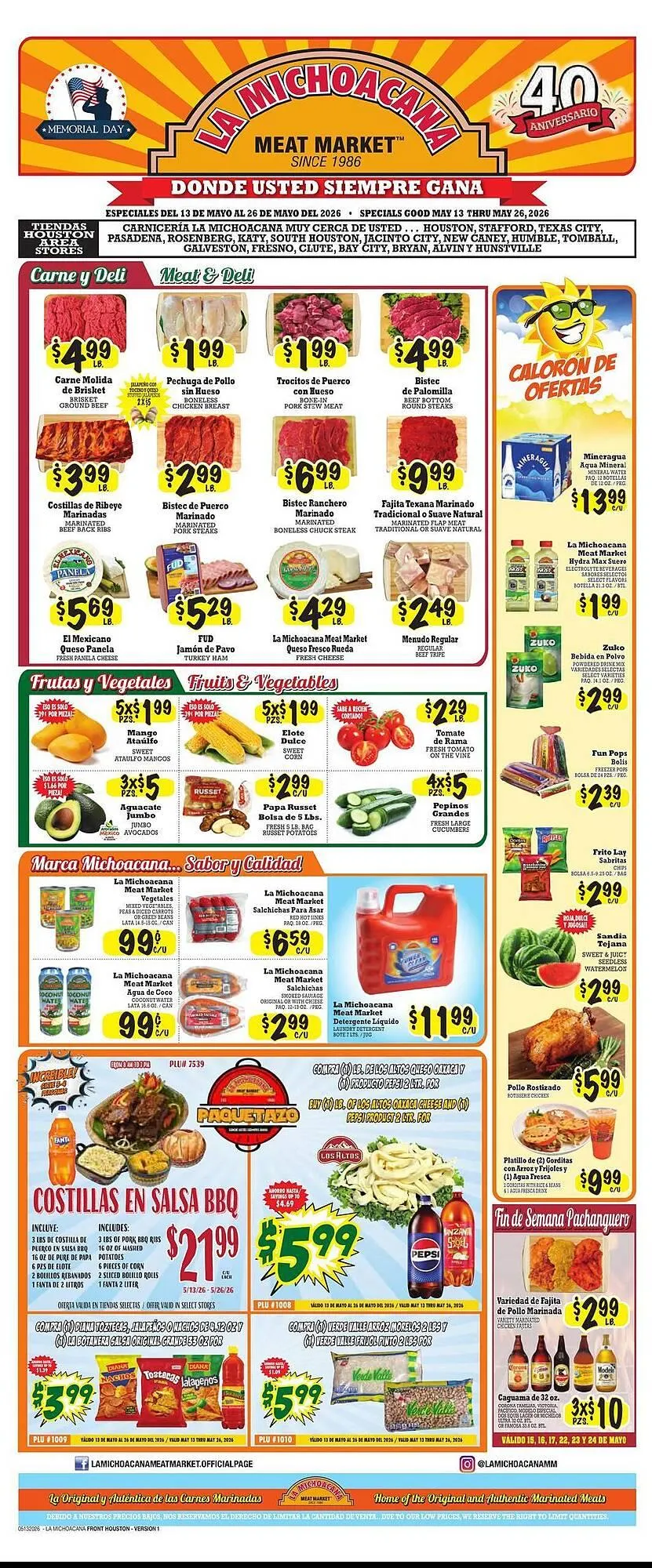 Weekly ad La Michoacana weekly ad from May 13 to May 26 2026 - Page 1