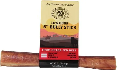 Wixom Ranch Natural Chews Low Odor Bully Stick, 6 Inches