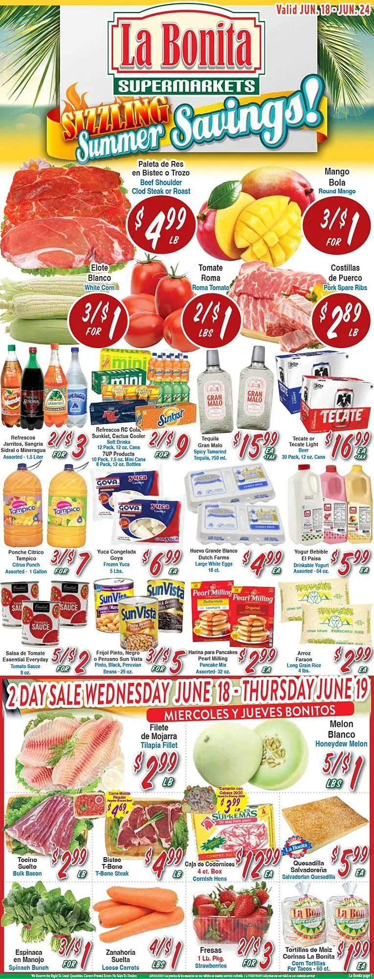 Weekly ad La Bonita Supermarkets Weekly Ad from June 18 to June 24 2025 - Page 1