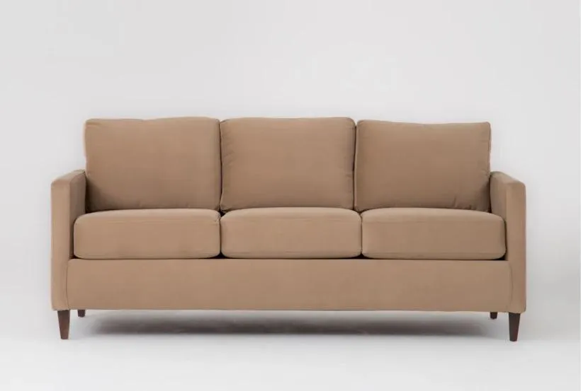 Santana Khaki Velvet 78" Sofa