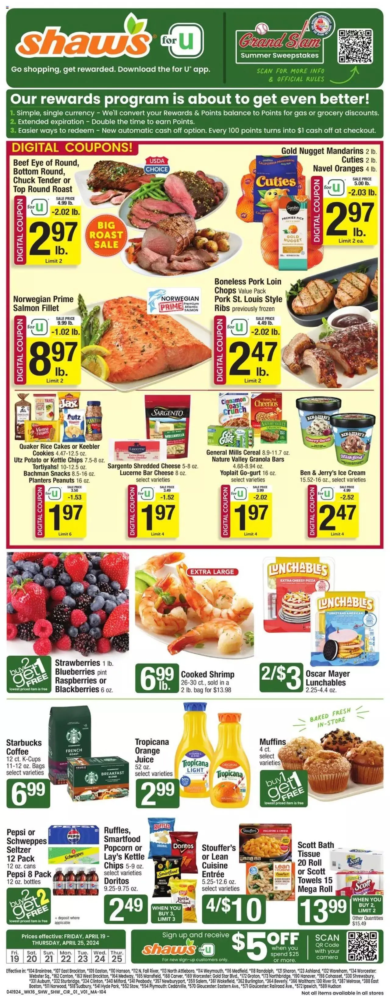 Weekly ad Shaw's - Weekly Ad - MA from April 19 to April 25 2024 - Page 1