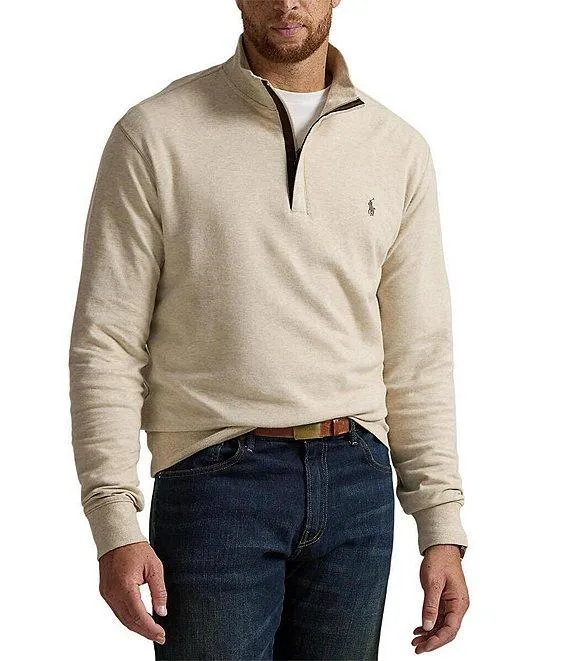 Big & Tall Luxury Jersey Quarter-Zip Pullover