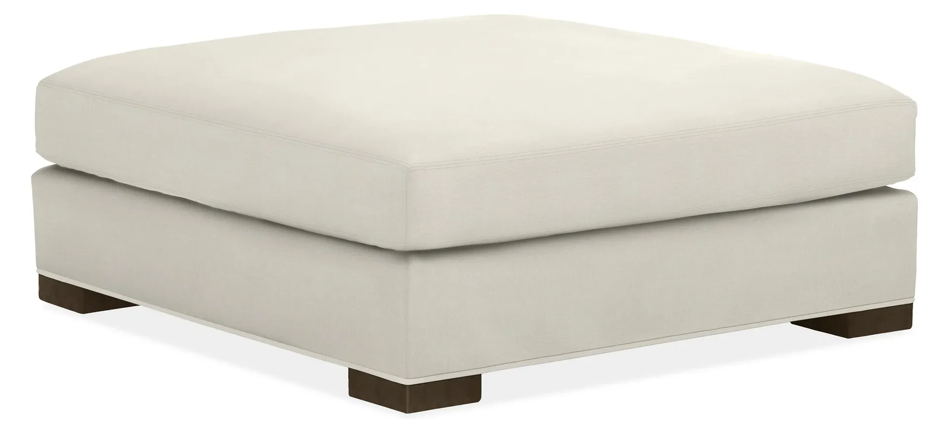 Metro Deep 41w 41d 18h Ottoman in Mori Ivory with Charcoal Legs