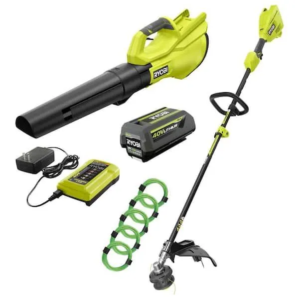 40V Cordless Attachment Capable String Trimmer, 550 CFM 120 MPH Blower &. 080 Pre-Cut Line w/ 4.0 Ah Battery & Charger