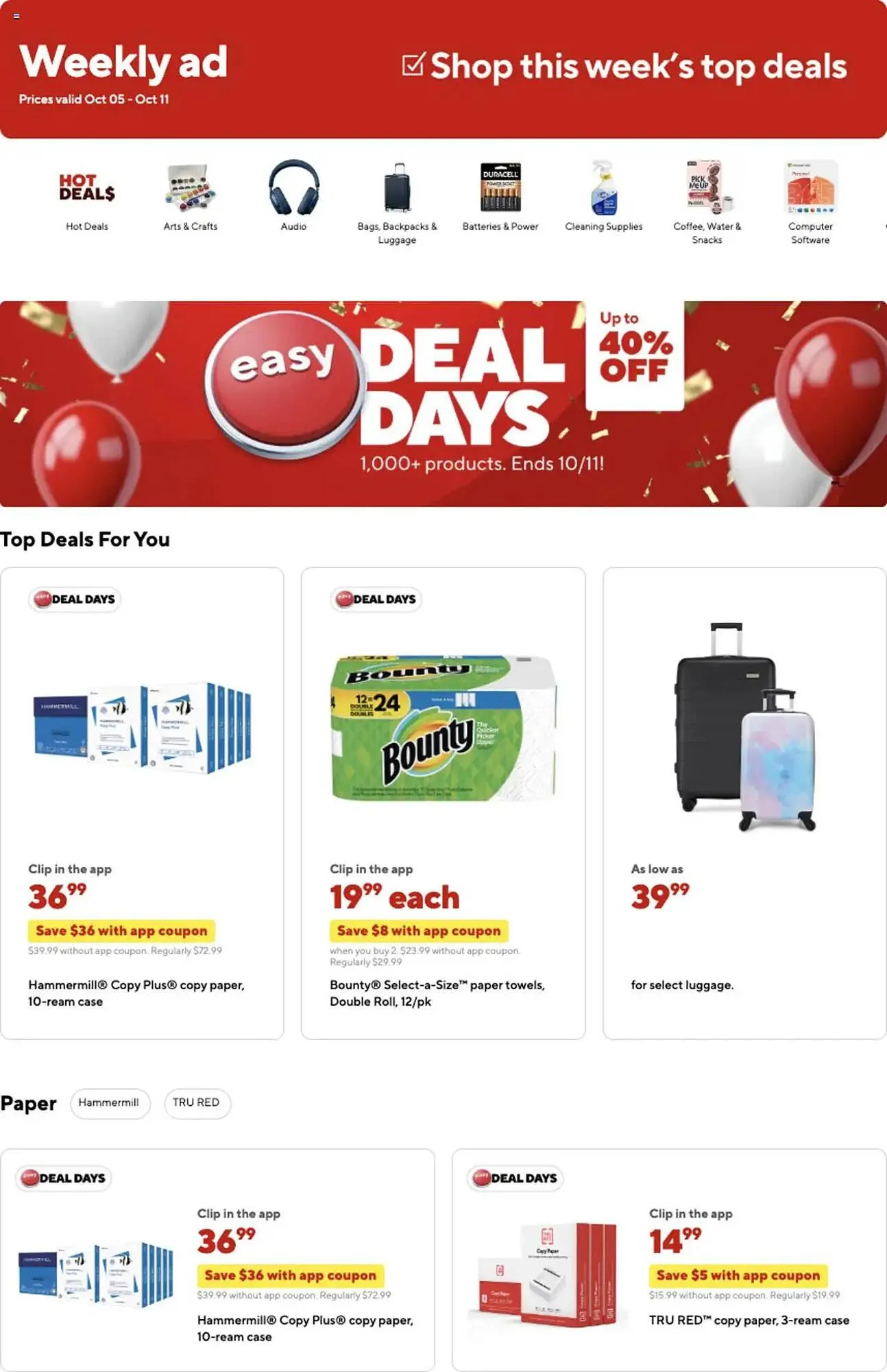 Weekly ad Staples weekly ad from October 5 to October 12 2025 - Page 1