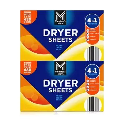 Member's Mark Fabric Softener Dryer Sheets, Fresh Scent, 480 ct.