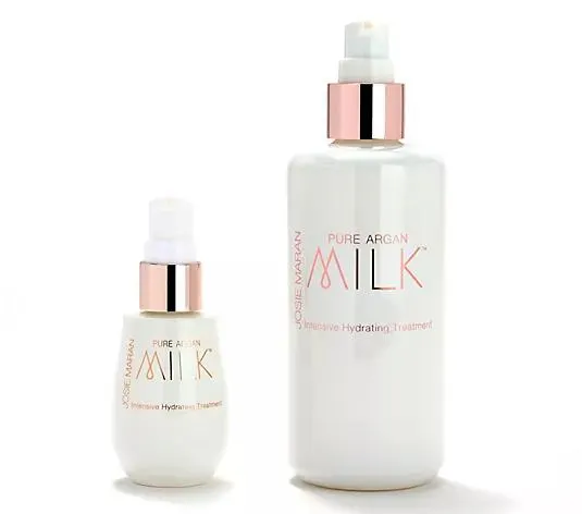 Josie Maran 6oz Mega Size + 1oz Argan Milk Hydrating Face Serum Set