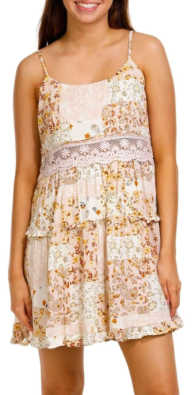 Madden Girl Juniors Floral Tiered Mini Dress