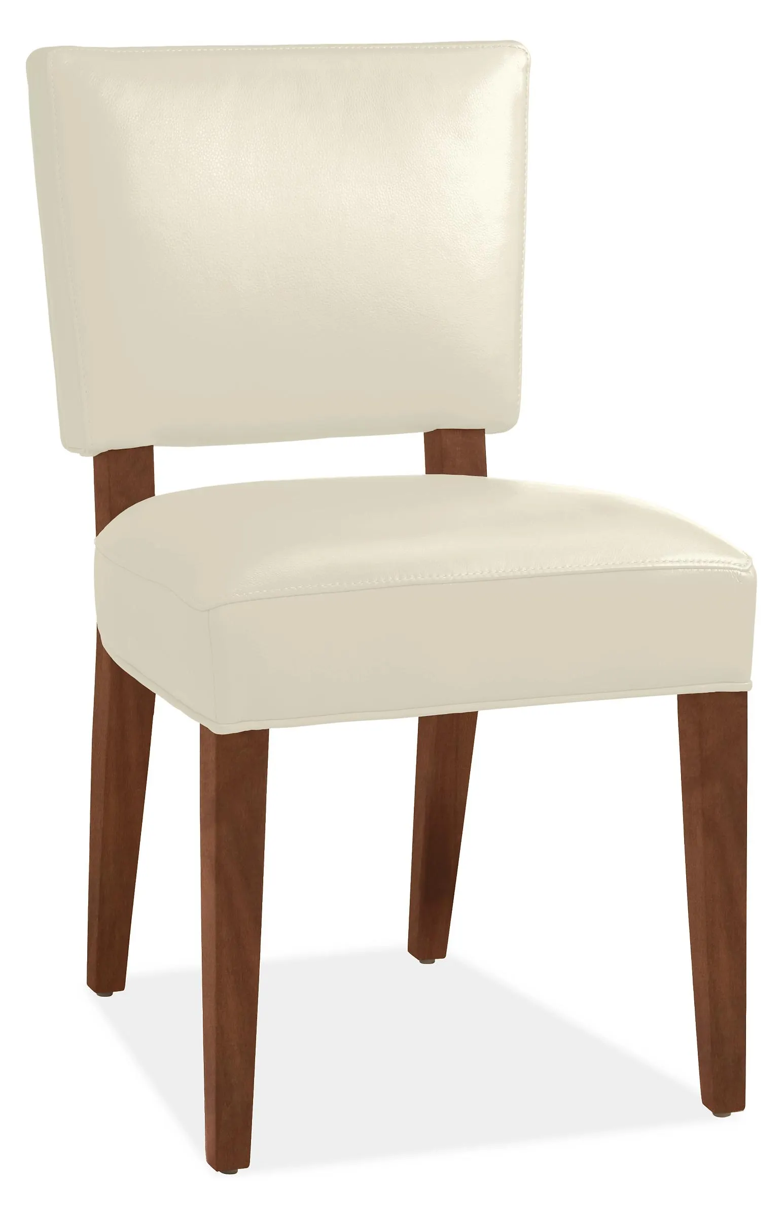 Georgia Side Chair in Pesaro Ivory Leather with Mocha Legs