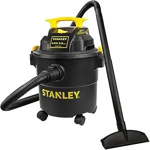 STANLEY Shop Vac SL18115P, 5 Gallon Peak 4 Horsepower Wet Dry Vacuums, Blower 3 in 1 Functions 15 Feet Cleaning Range for Garage, Carpet Clean, Shop Cleaning, Car Detailing with Attachments