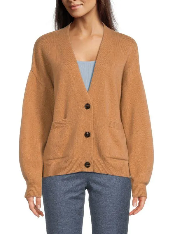100% Cashmere Drop Shoulder Cardigan