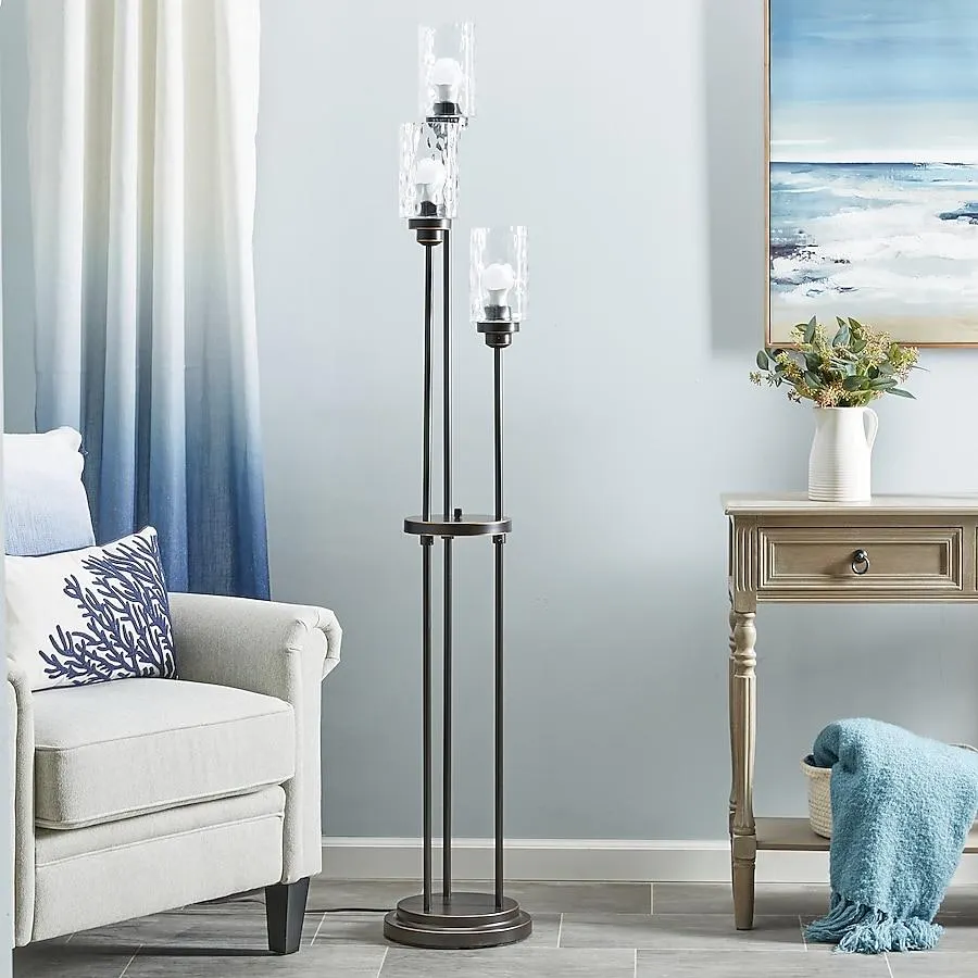 allen + roth Latchbury 66.55-in Bronze Multi-head Floor Lamp with Glass Shade
