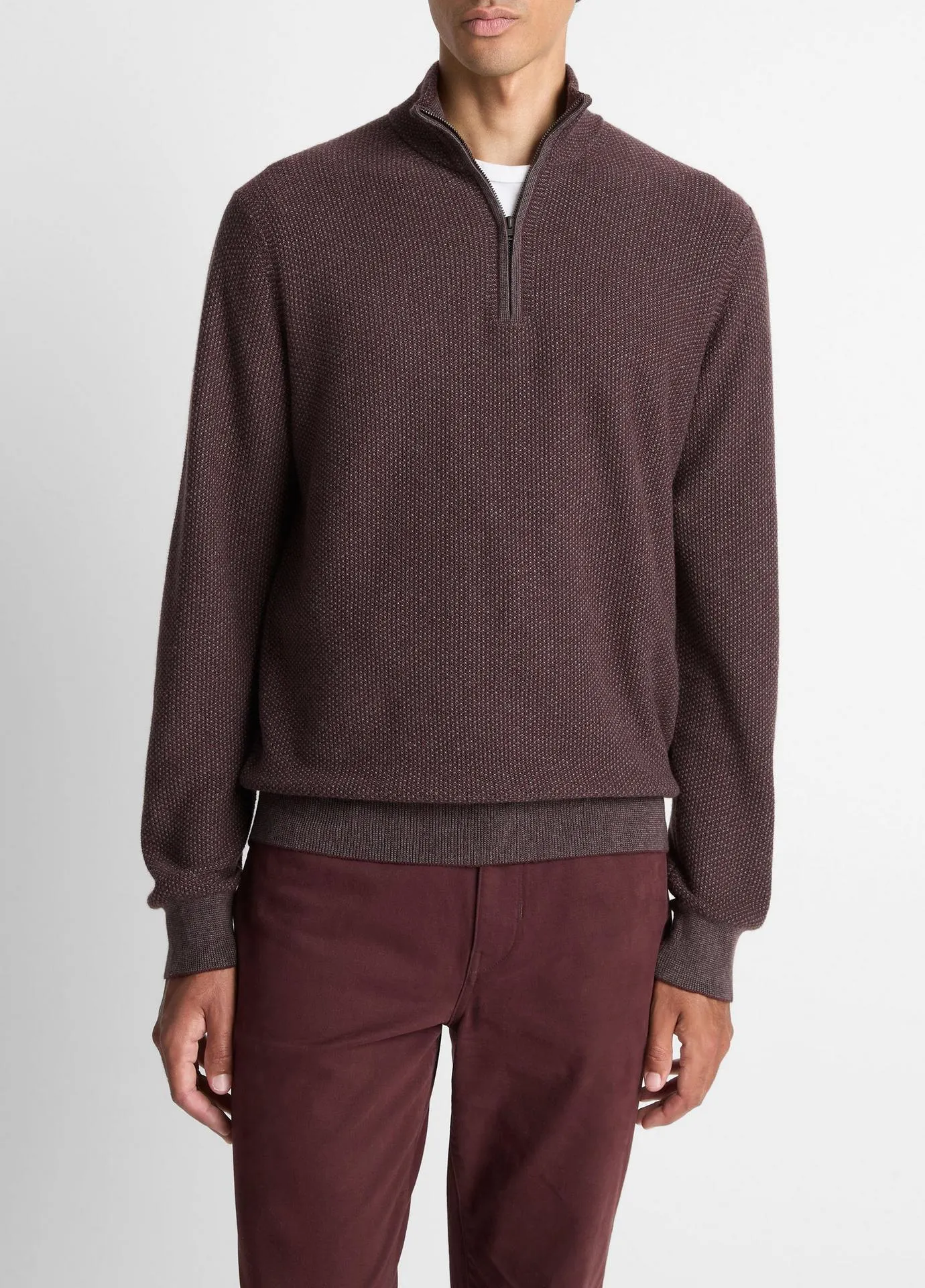 Geo-Jacquard Wool-Blend Quarter-Zip Sweater