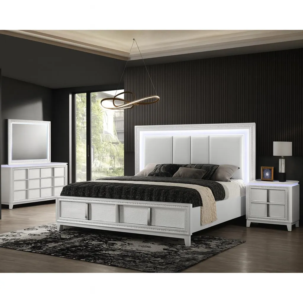 Seoul Queen Size (4-Piece) Bedroom Set by Lifestyle - White