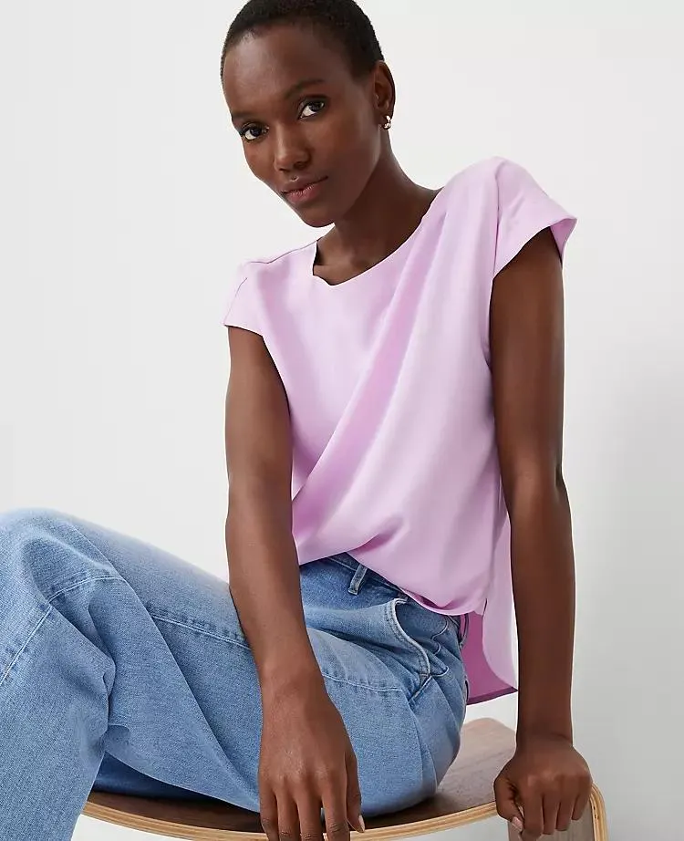 Boatneck Shirttail Top