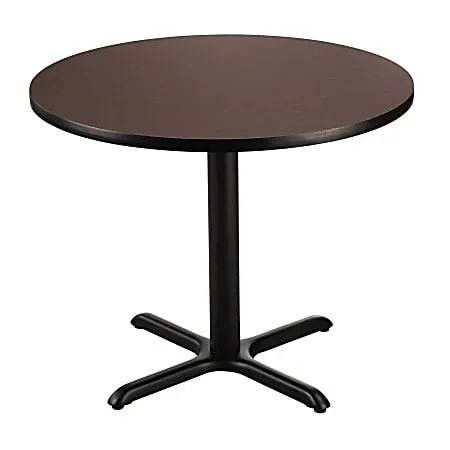 National Public Seating Café Table, 30"H x 36"W x 36"D, Mahogany/Black