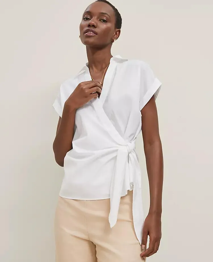 Collared Tie Waist Top