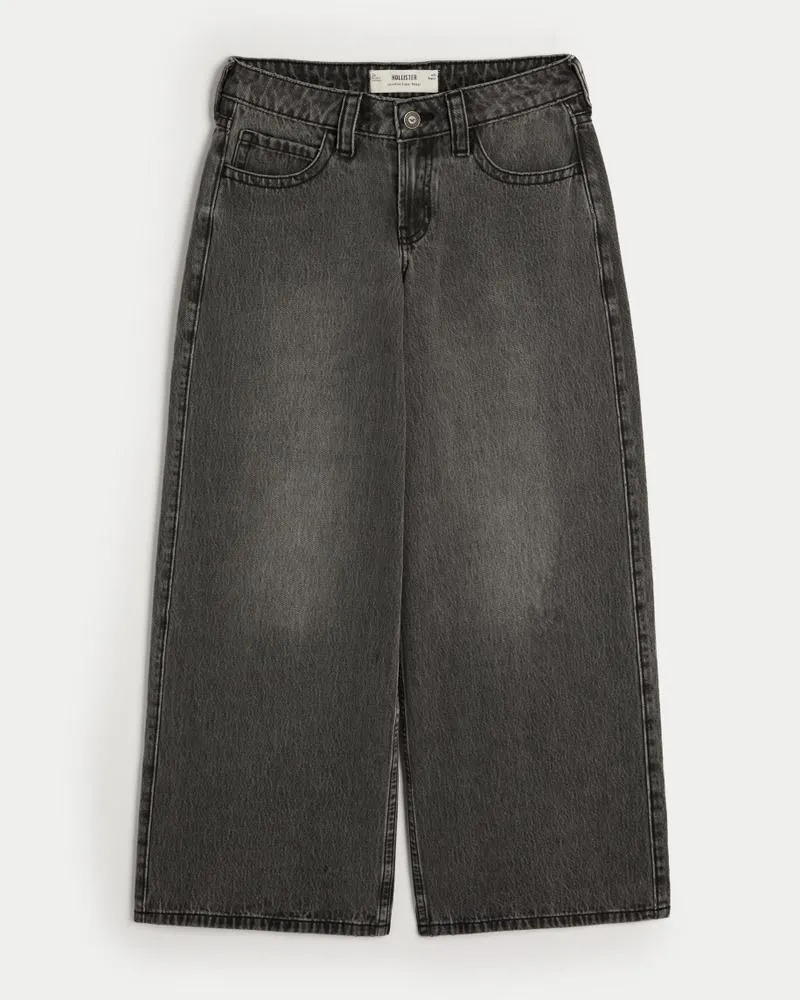 Low-Rise Washed Black Super Baggy Jeans