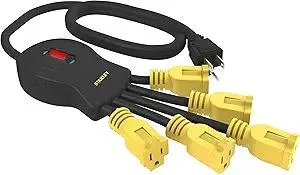 STANLEY 31500 Power Squid 5-Outlet Flezible Arm Multiplier with ON/OFF Switch, 3F Cord
