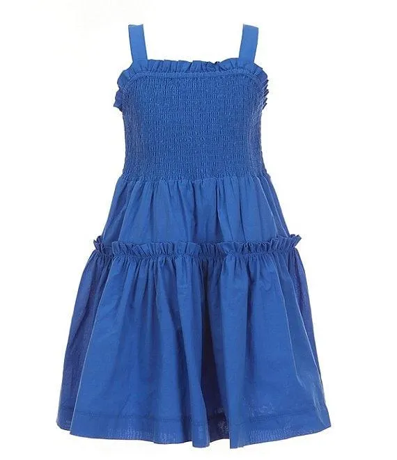 Big Girls Sleeveless Smocked Dress