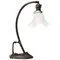Art Nouveau French Brass & Frosted Glass Desk Light