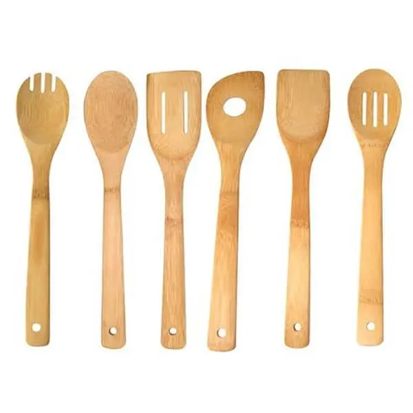 Home Basics 6-Piece Bamboo Kitchen Cooking Utensil Set