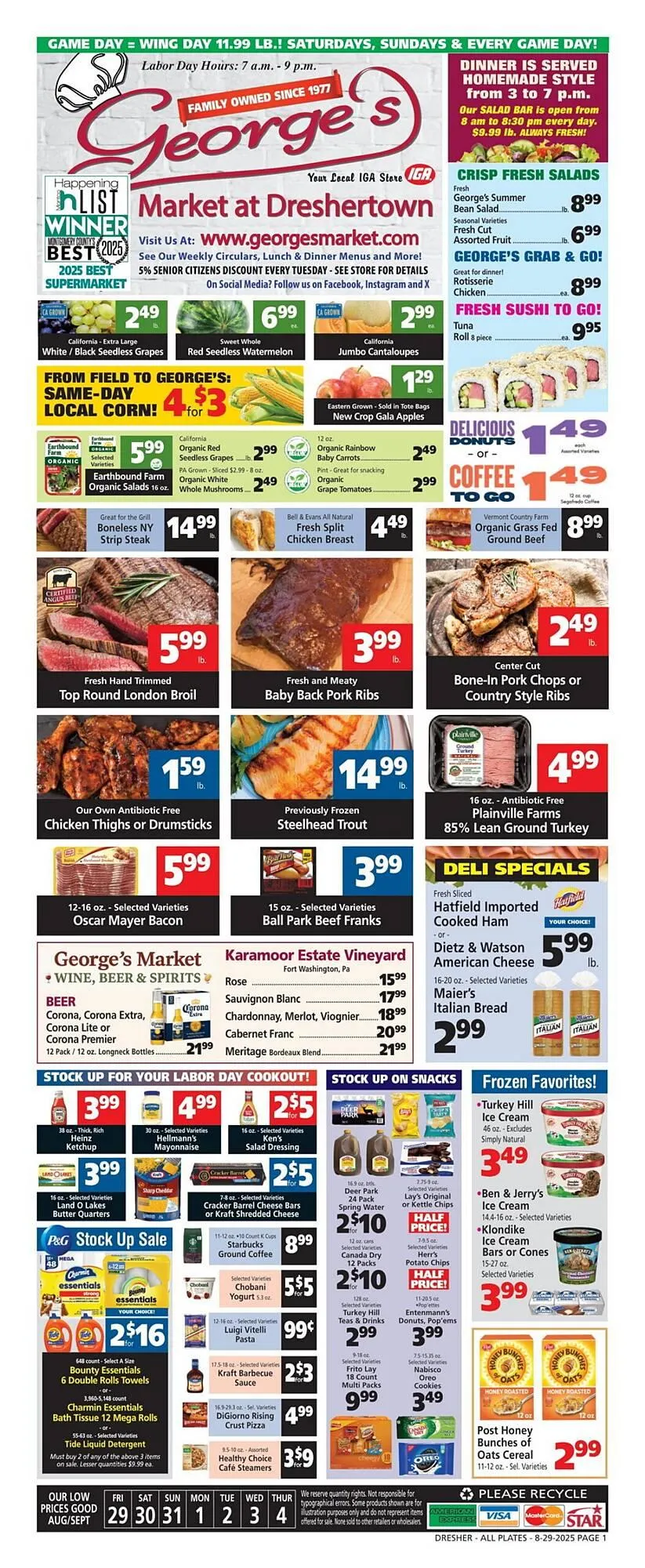 Weekly ad George's Market Weekly Ad from August 29 to September 4 2025 - Page 1