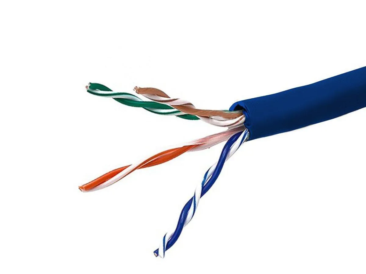 Monoprice Cat5e 1000ft Blue CMR Bulk Cable, Shielded (F/UTP), Solid, 24AWG, 350MHz, Pure Bare Copper, Spool in Box, No Logo, Bulk Ethernet Cable