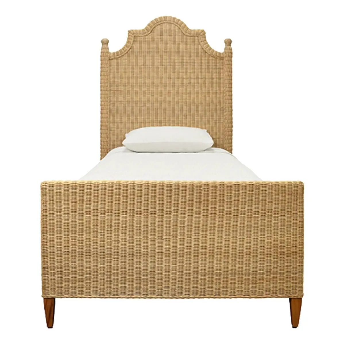 Matthew Izzo Home - Chamberlain Twin Rattan Bedframe With Headboard, Foot Board, & Side Rails