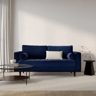 Sven 72" Tufted Velvet Loveseat - Plush Cascadia Blue