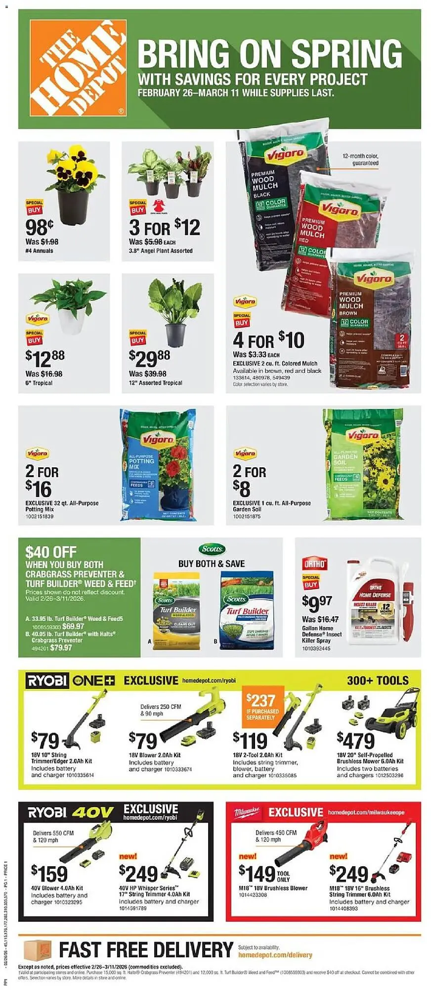 Weekly ad The Home Depot flyer from February 26 to March 13 2026 - Page 1