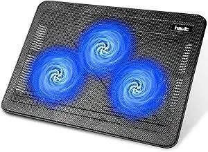 havit HV-F2056 15.6"-17" Laptop Cooler Cooling Pad - Slim Portable USB Powered (3 Fans), Black/Blue