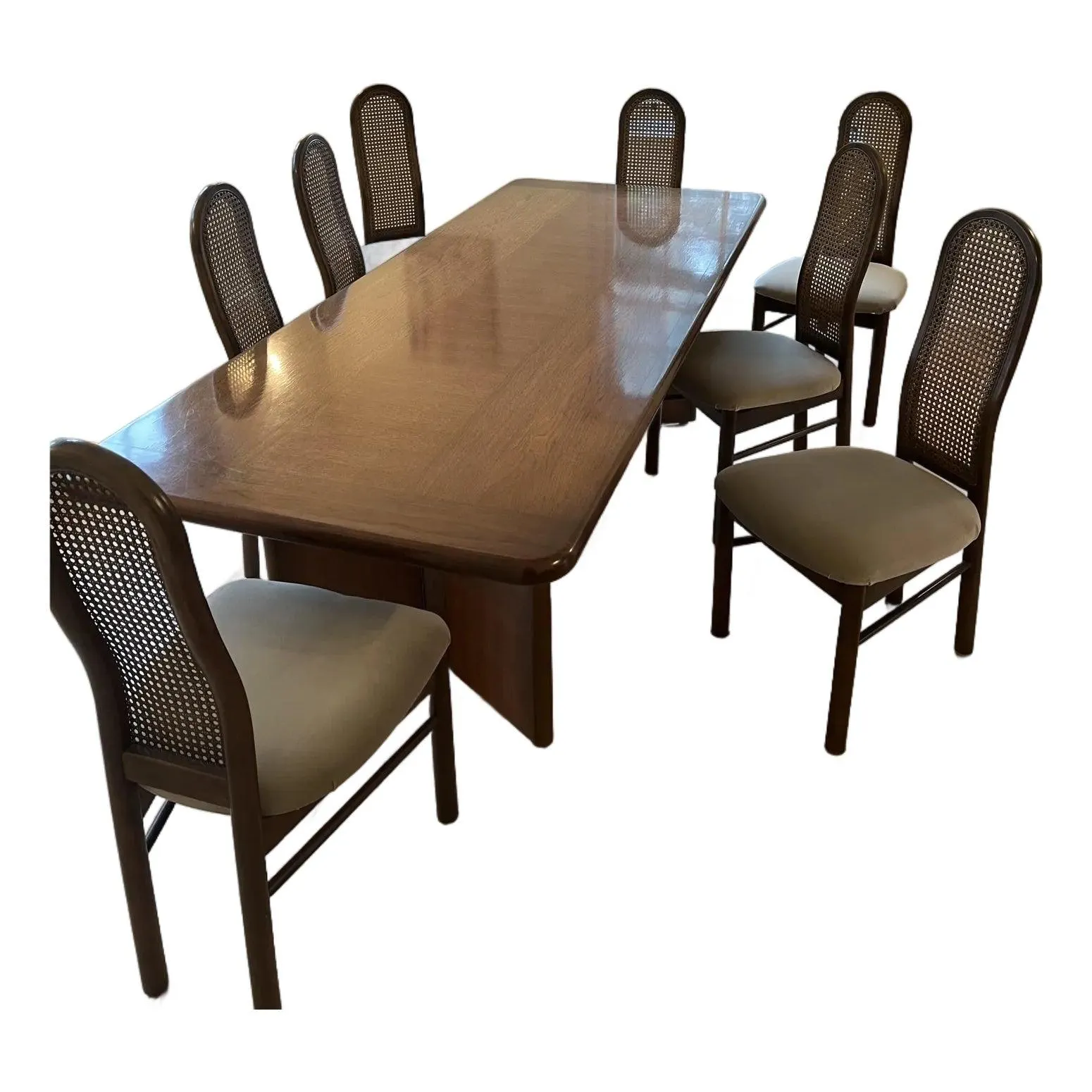 Behr Danish Mid Century Modern Dining Set With 8 Chairs - Set of 9