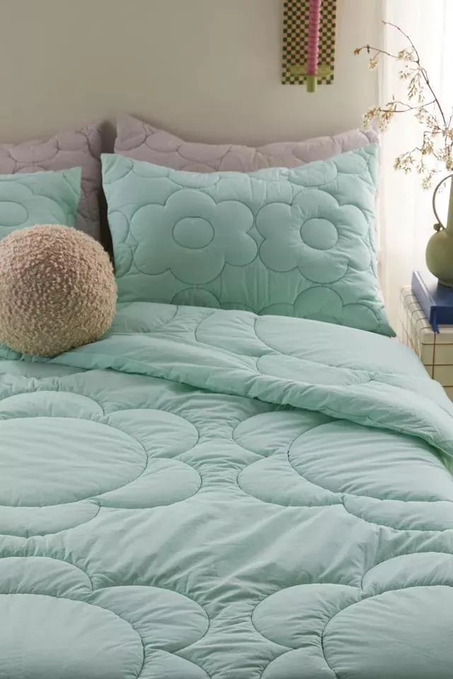 Daisy Puff Crisp Organic Cotton Percale Comforter