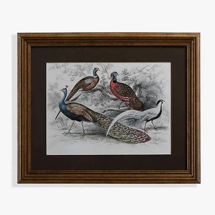 Peacock Jungle Framed Art Print