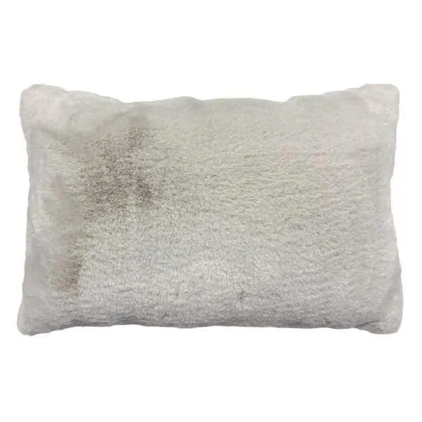 Ivory Chinchilla Faux Fur Luxury Throw Pillow, 14x20