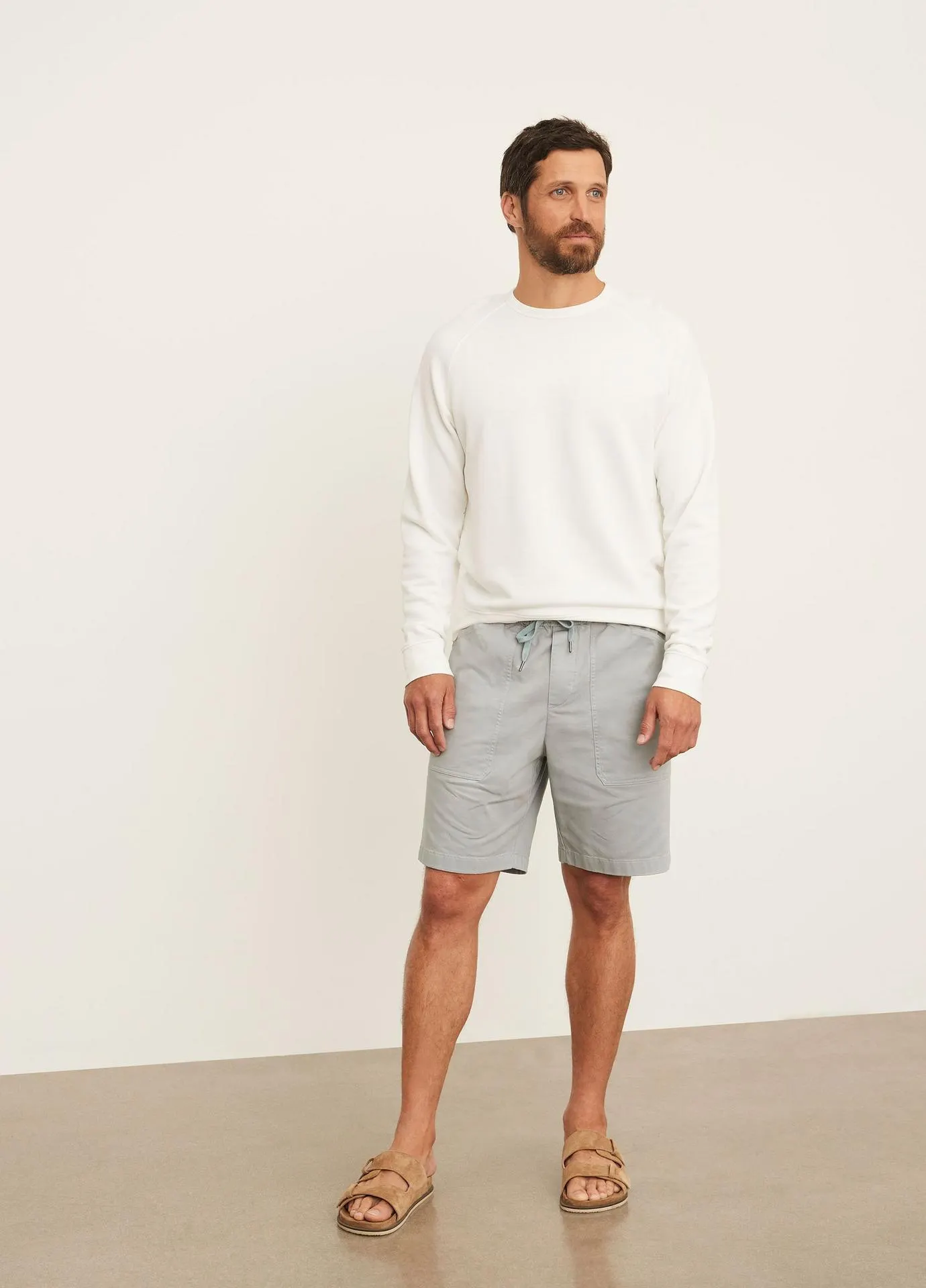 French Terry Long Sleeve Crew Neck T-Shirt