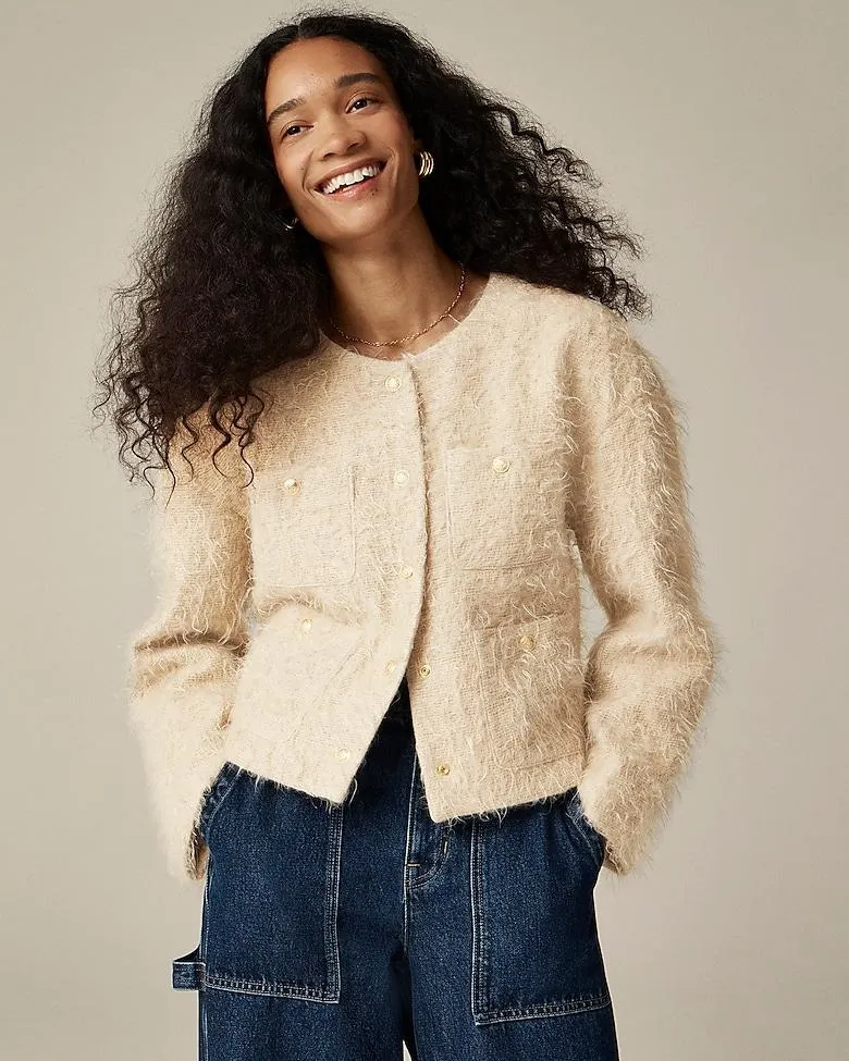 Collection lady jacket in brushed wool blend