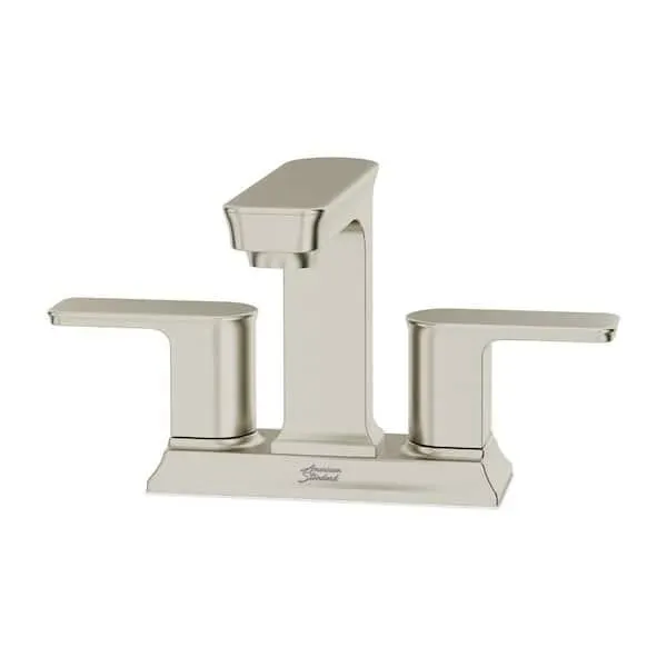 Forsey 4 in. Centerset 2-Handle Bathroom Faucet with Easy Install Push Drain in Brushed Nickel