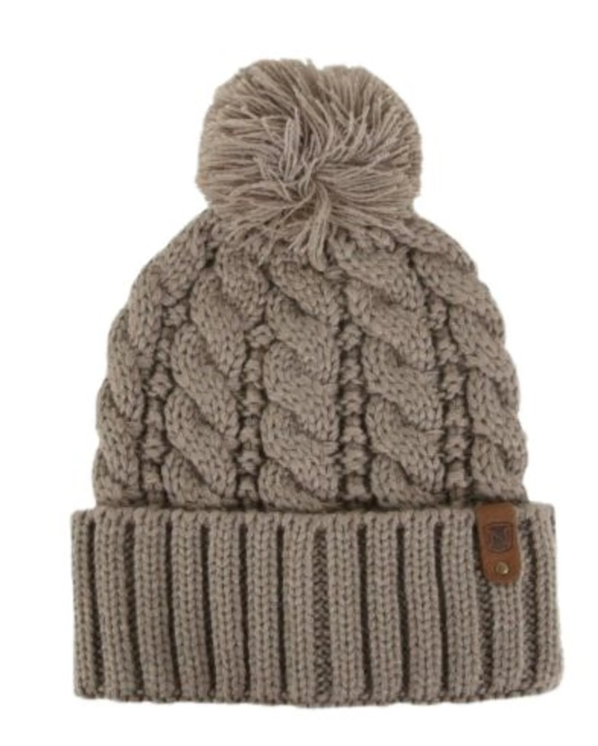 Noble Outfitters Cable Knit PomPom Beanie