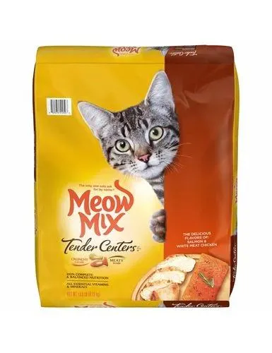 Meow Mix Tender Centers Salmon & White Meat Chicken Dry Cat Food, 3 Pounds