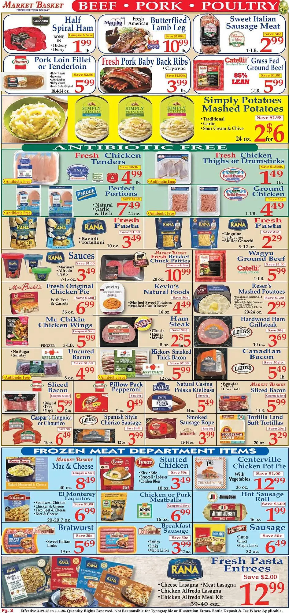 Weekly promotion Market Basket weekly ad spanning from March 29 to April 4 2026 - Page 3 for Catalogue 365