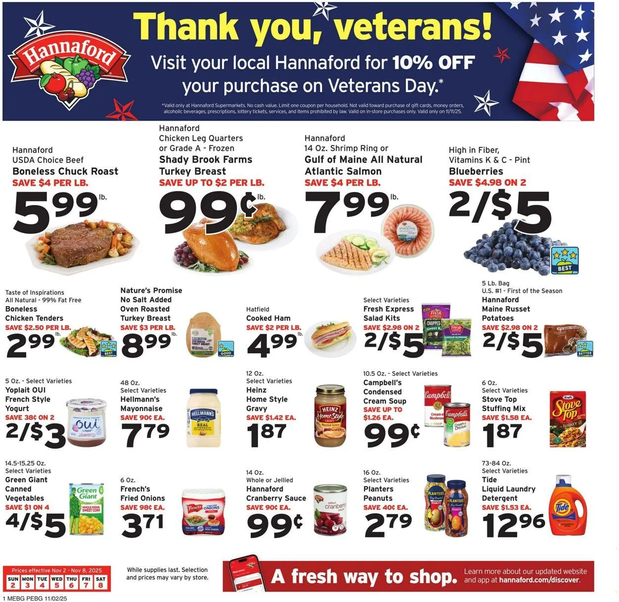 Weekly ad Hannaford Current weekly ad from November 2 to November 8 2025 - Page 1