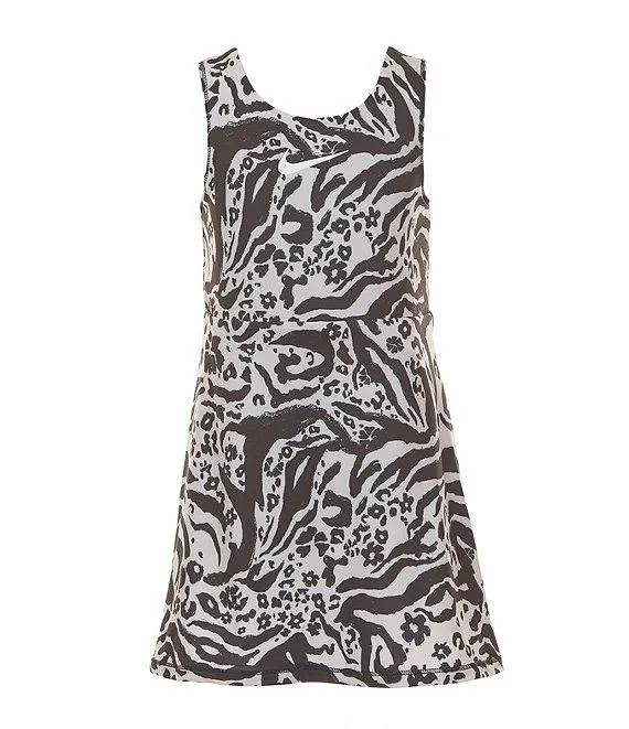 Little Girls Sleeveless Wildflower Print Drop-Waist Dress