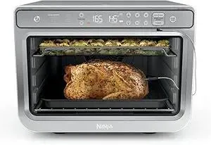 Ninja Prestige Smart XL with Pro Cook System 10-in-1 Air Fry Digital Countertop Convection Toaster Oven with Air Fry, Broil & Bake, Pro Cook Thermometer, 1800 Watts, Stainless Steel, DT551 (Renewed)