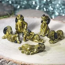 Miniature Lounging Dogs (Package of 6 pieces)