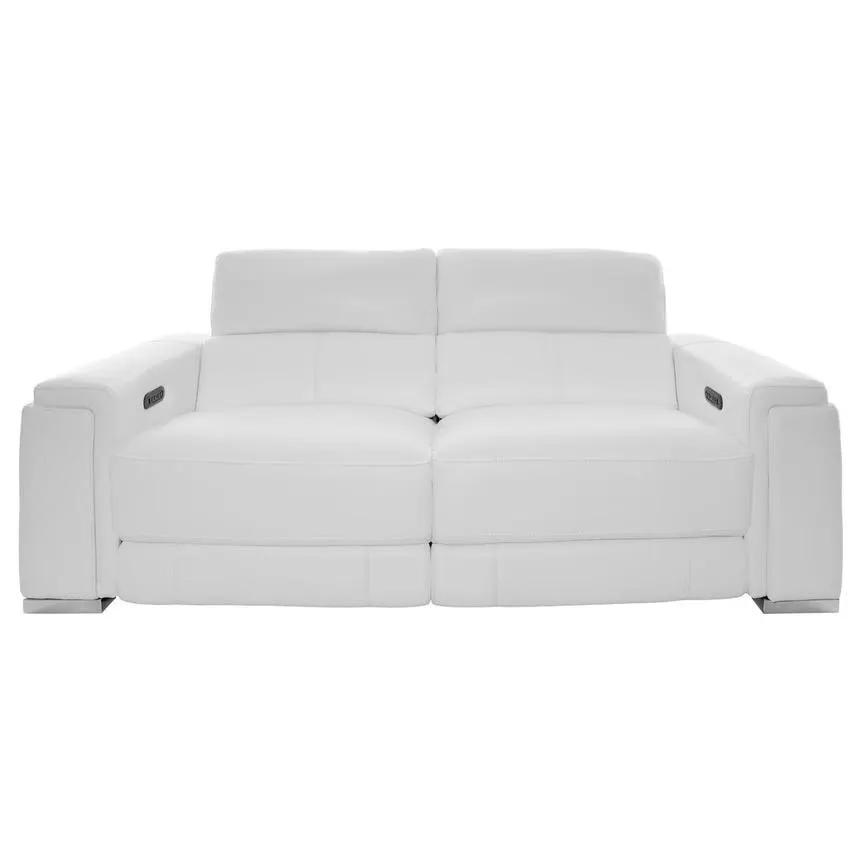 Charlette White Leather Power Reclining Sofa